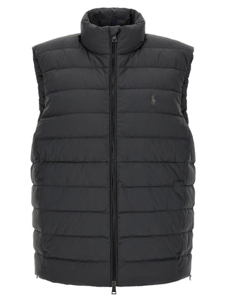 Black Polyester Sleeveless Jacket