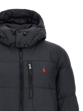 Black Polyester Full-Length Jacket