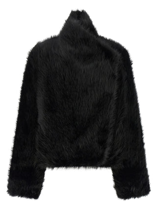 Black Polyester Full-Length Jacket
