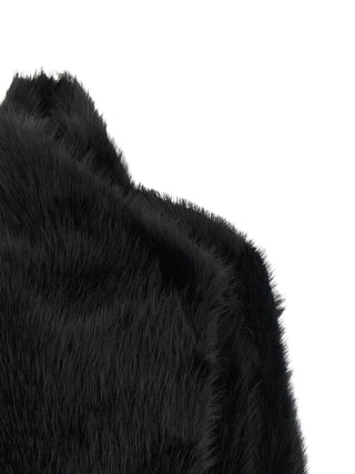 Black Polyester Full-Length Jacket