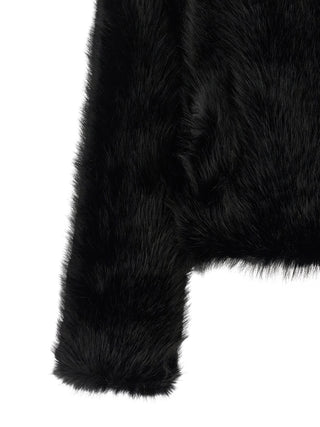 Black Polyester Full-Length Jacket