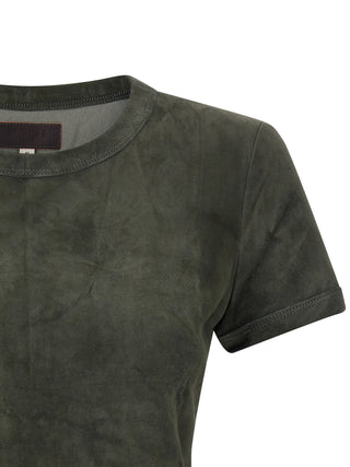 Gray Lamb Leather T-Shirt