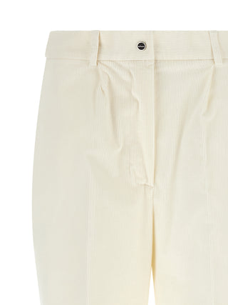 White Cotton Casual Pants