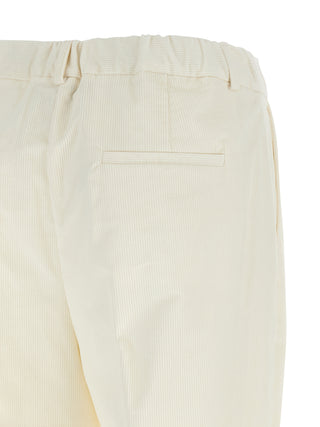 White Cotton Casual Pants
