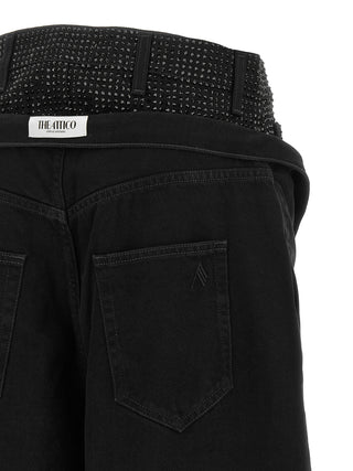 Black Cotton Cropped Jeans