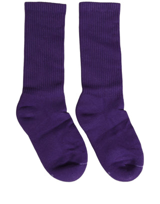 Violet Cotton Ribbed Mid Calf Women Accessory Socks