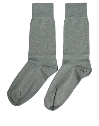Gray Viscose Logo Mid Calf Accessory Socks