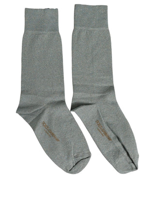 Gray Viscose Logo Mid Calf Accessory Socks