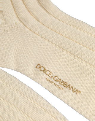 Beige Wool Stretch Knee High Accessory Socks