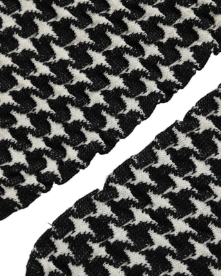 Black White Houndstooth Ankle Length Socks