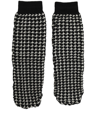 Black White Houndstooth Ankle Length Socks