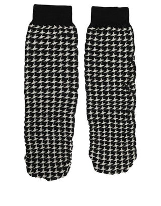 Black White Houndstooth Ankle Length Socks