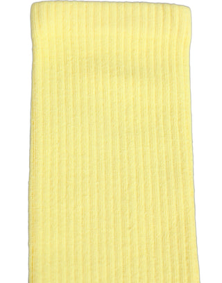 Yellow Cotton Ribbed Mid Calf Women Accessory Socks
