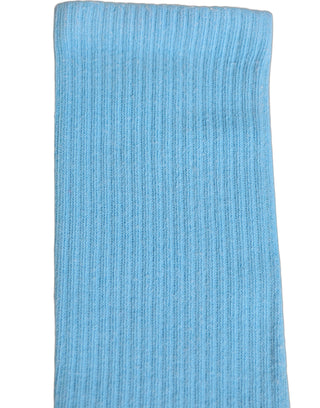Light Blue Cotton Ribbed Mid Calf Accessory Socks