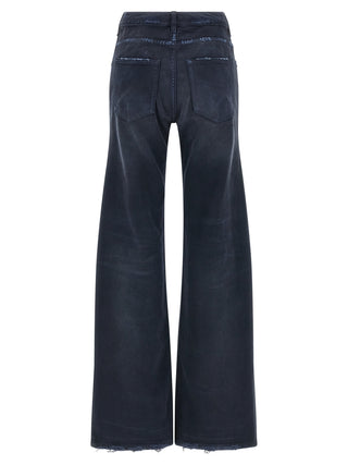 Blue Cotton Flared Jeans