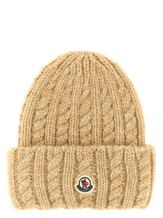 Beige Alpaca Leather Beanie