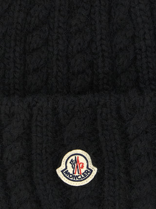 Black Alpaca Leather Beanie