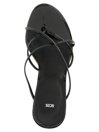 Black Polyethylene Stiletto Heel Sandals