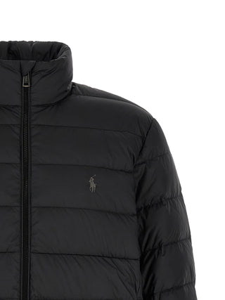 Black Polyester Full-Length Jacket
