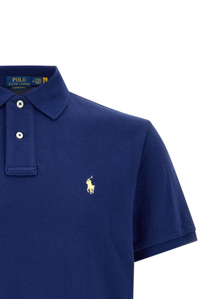 Blue Cotton Polo Shirt