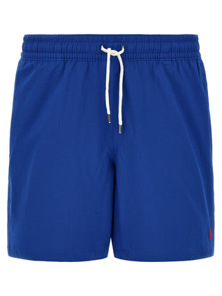 Blue Polyester Swim Shorts