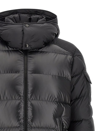 Black Polyester Full-Length Jacket
