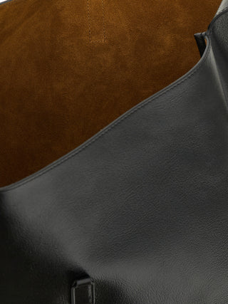 Black Calfskin Shoulder Bag