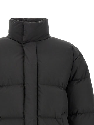 Black Polyester Full-Length Jacket