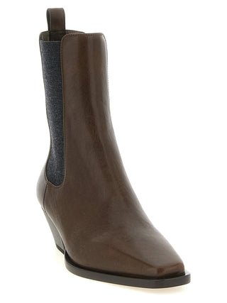 Brown Cowhide Chelsea Boots