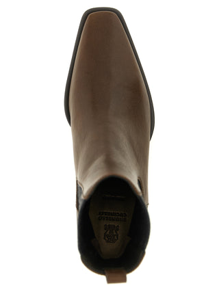 Brown Cowhide Chelsea Boots