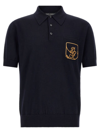 Blue Virgin Wool Polo Shirt