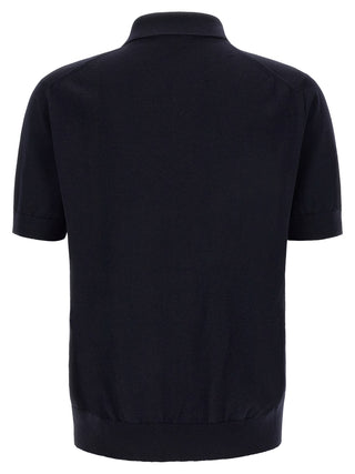 Blue Virgin Wool Polo Shirt