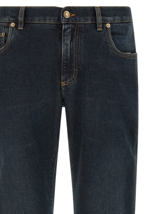 Blue Cotton Skinny Jeans