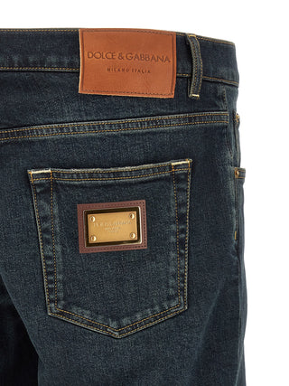 Blue Cotton Skinny Jeans