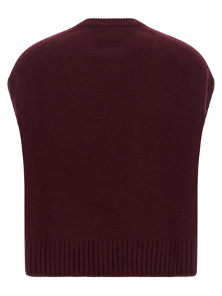 Bordeaux Cashmere Sleeveless Jacket