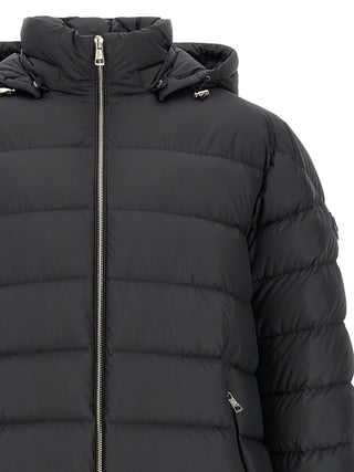 Black Polyester Full-Length Jacket