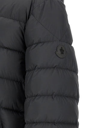 Black Polyester Full-Length Jacket