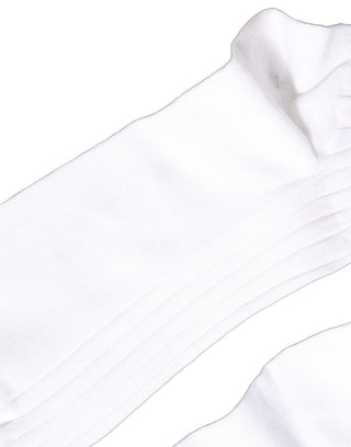 White Cotton Ribbed Logo Over The Calf Women Socks