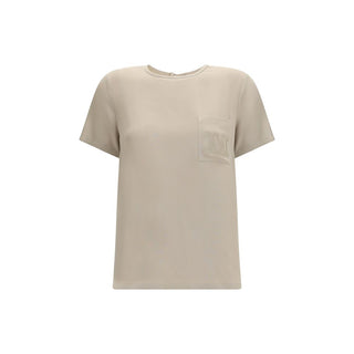 Beige Silk T-Shirt