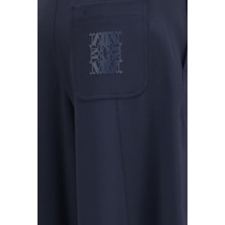 Blue Polyamide Casual Pants