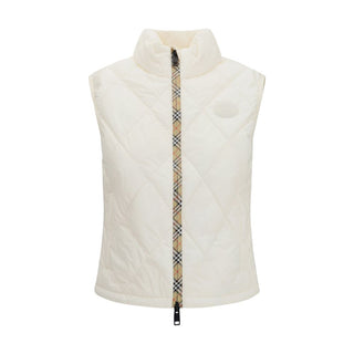 White Polyester Sleeveless Jacket