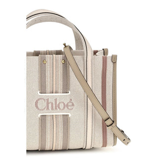 Beige Cotton Shoulder Bag