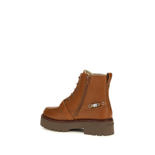 Brown Calf Leather Bos Taurus Lace-Up Boots