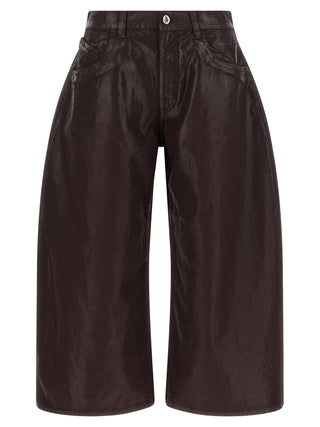 Purple Cotton Cropped Pants