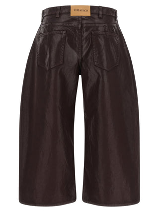 Purple Cotton Cropped Pants