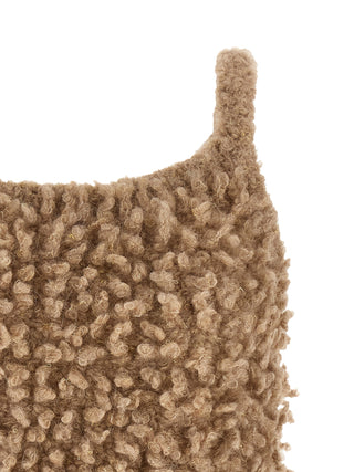 Beige Wool Sleeveles Sweater