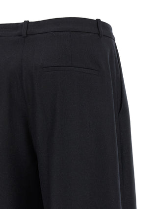 Blue Virgin Wool Casual Pants