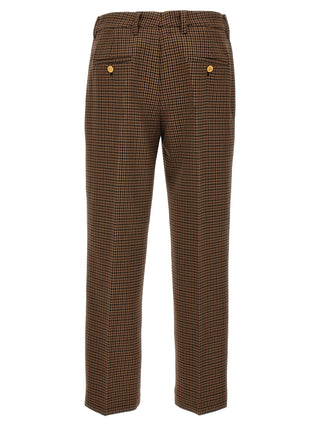 Brown Virgin Wool Casual Pants