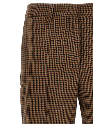Brown Virgin Wool Casual Pants