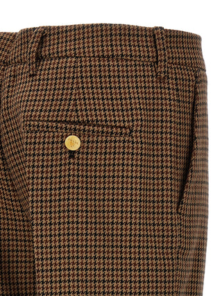 Brown Virgin Wool Casual Pants
